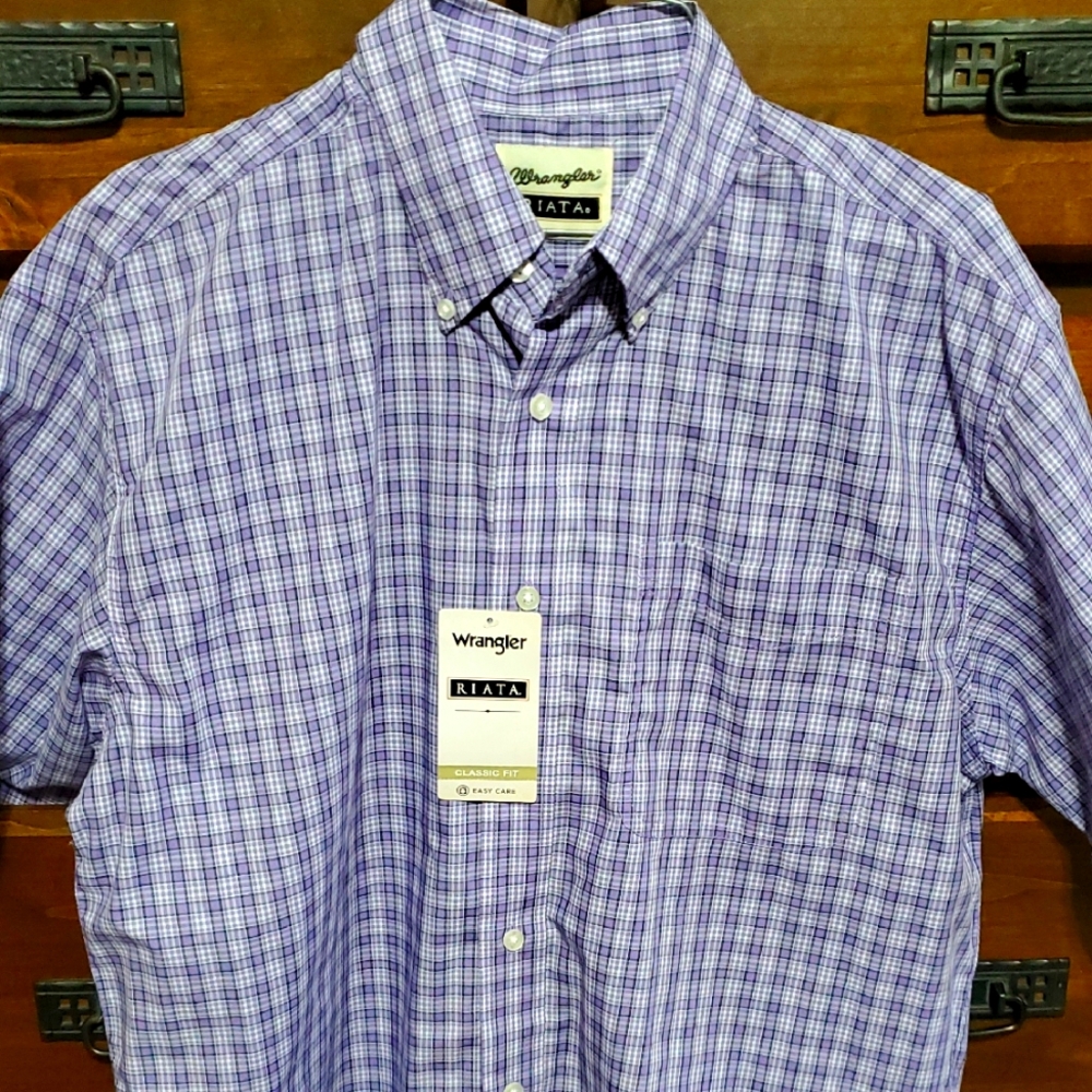 Wrangler Riata Western Cowgirl Plaid Button Down Top